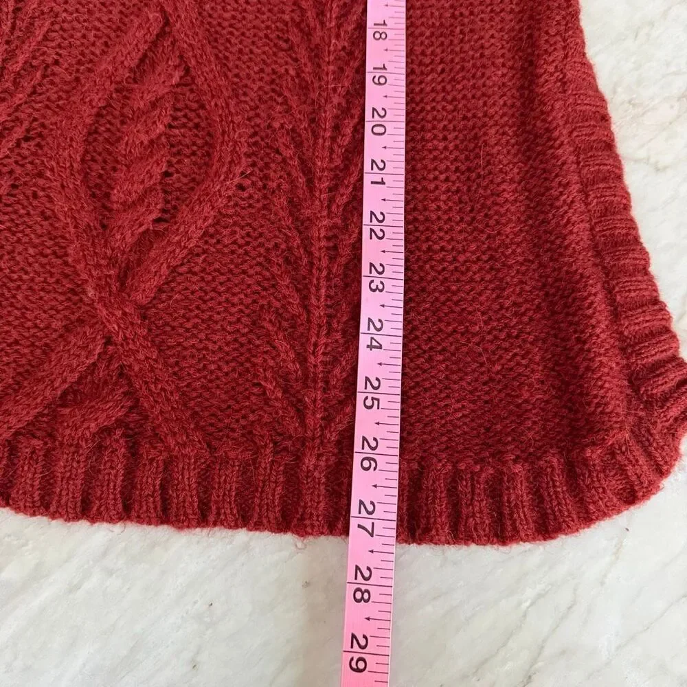 Madewell Firelight Cable Knit Pullover Sweater in a wool and alpaca blend size M